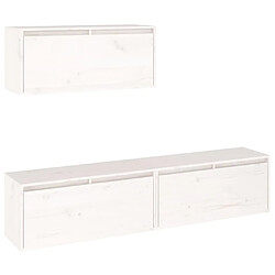 Maison Chic Meubles TV 3 pcs pour salon Blanc Bois massif de pin -MN38145