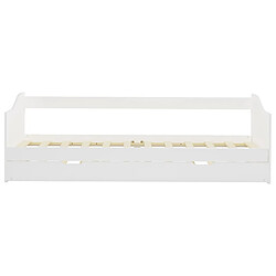 Avis vidaXL Cadre de lit extensible sans matelas blanc bois de pin 90x200cm