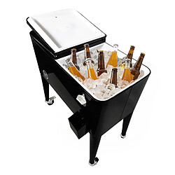 AXI Retro Cooler Noir | Réfrigérateur de boissons mobile pour l'extérieur / le jardin | Glacière 76 litre