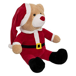 Atmosphera, Createur D'Interieur Peluche ours père Noël - H. 60 cm - Rouge