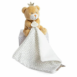 Doudou mouchoir Perlidoudou Ours petit roi - Doudou et compagnie