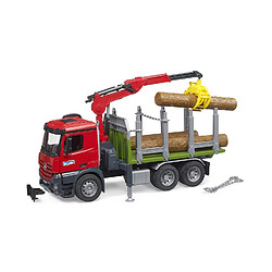 Bruder Camion de transport de bois MB Arocs avec grue de chargement, grappin et 3 troncs d'arbre