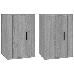 vidaXL Meubles TV muraux 2 pcs Sonoma gris 40x34,5x60 cm