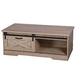 Urban Living Table basse New York 1 porte coulissante - Marron