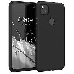 Htdmobiles Coque pour Google Pixel 4A 4G - housse etui silicone gel fine + film ecran - NOIR