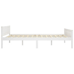 Avis Maison Chic Lit adulte - Lit simple Cadre de lit,Structure du lit Contemporain Bois de pin massif Blanc 140x200 cm -MN98828