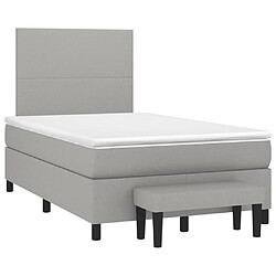 Maison Chic Lit adulte- Lit + matelas,Sommier à lattes de lit et matelas gris clair 120x190 cm tissu -GKD23494