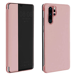 Avizar Housse Huawei P30 Pro Étui Grande Fenêtre Translucide Coque Rigide rose gold