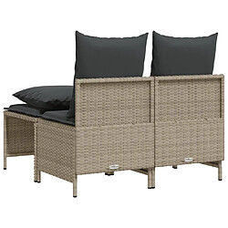 Acheter vidaXL Salon de jardin 4 pcs avec coussins gris clair résine tressée