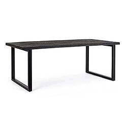 Mes Table à manger 200x100x76 cm en manguier noir - BAILA