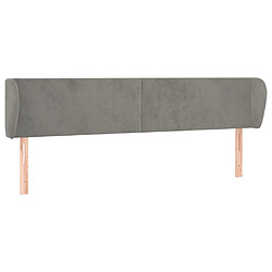 vidaXL Tête de lit avec oreilles Gris clair 183x23x78/88 cm Velours