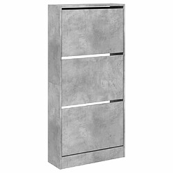 Acheter Maison Chic Armoire à chaussures | Meuble de rangement à chaussures Meuble d'Entrée gris béton 60x21x125,5cm bois d'ingénierie -MN12712