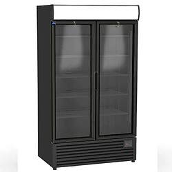 Armoire Réfrigérée Verticale 1140 Litres Avec 2 Portes En Verre, +1°/+10°C - Couleur Noire - Mastro