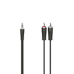 HAMA Câble audio, fiche jack mâle 3,5mm - 2 fiches RCA mâles, stéréo, 5,0 m