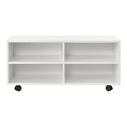 Avis Helloshop26 Meuble de rangement à roulettes 90 x 35 x 41 cm blanc brillant 03_0006863