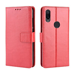 Wewoo Housse Coque en cuir à rabat horizontal pour Crazy Horse Texture pour Xiaomi Mi Play, avec porte-cartes et porte-cartes, ainsi que porte-monnaie lanière (Rouge)