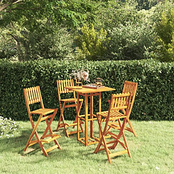 Maison Chic Table de bar et chaises d'extérieur 5 pcs,Ensemble de bar de jardin pour relax Bois d'acacia massif -GKD183050