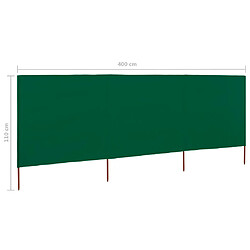 vidaXL Paravent 3 panneaux Tissu 400 x 80 cm Vert pas cher