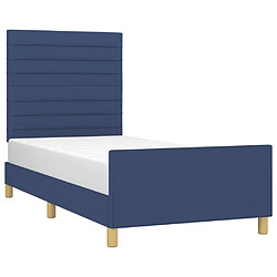 Avis Maison Chic Lit adulte - Cadre Structure de lit avec tête de lit Contemporain Bleu 100 x 200 cm Tissu -MN30313