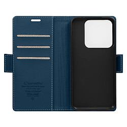 CaseMe Étui pour Xiaomi 14 Portefeuille Anti-RFID Clapet Support Horizontal Bleu Nuit