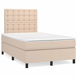 Maison Chic Lit adulte- Lit + matelas,Sommier à lattes de lit avec matelas LED cappuccino 120x190 cm -GKD66706