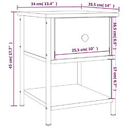 vidaXL Table de chevet chêne sonoma 34x35,5x45 cm bois d'ingénierie pas cher