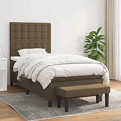 vidaXL Sommier à lattes de lit avec matelas Marron foncé 100x200 cm