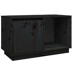 vidaXL Meuble TV Noir 74x35x44 cm Bois de pin massif