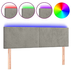 Maison Chic Tête de lit scandinave à LED,meuble de chambre Gris clair 144x5x78/88 cm Velours -MN35249