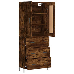 Avis vidaXL Buffet haut Chêne fumé 69,5x34x180 cm Bois d'ingénierie