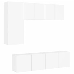 vidaXL Unités murales TV 5 pcs blanc bois d'ingénierie