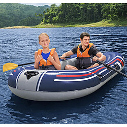 Bateau Gonflable pour 2 Adultes Bestway Hydro Force Treck 228x121x32 cm avec 2 Rames et Gonfleur à Pied Inclus