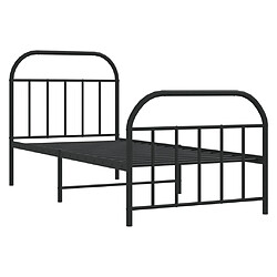 Acheter vidaXL Cadre de lit métal sans matelas avec pied de lit noir 90x190 cm