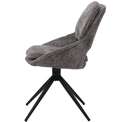 Acheter Mendler Lot de 2 chaises de salle à manger HWC-N73, chaise de cuisine, pivotante Auto-Return, tissu/textile chenille (490g/m²) Öko-Tex ~ gris foncé