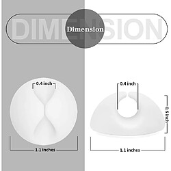 Organisateur de câble blanc, organisateur de fil pour bureau, gestion de cordon pour voiture, support de câble de cordon, paquet de 9