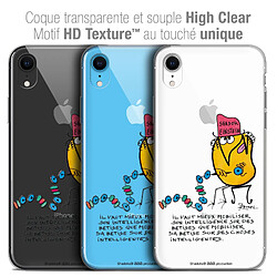 Caseink Coque Housse Etui Apple iPhone Xr (6.1 ) [Crystal Gel HD Collection Les Shadoks ? Design Einstein - Souple - Ultra Fin - Imprimé en France]