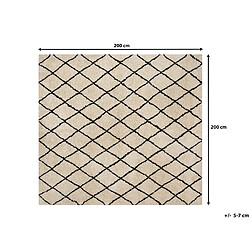 Beliani Tapis beige et noir 200 x 200 m MIDYAT