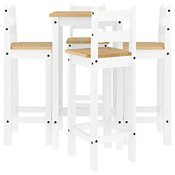 Avis vidaXL Ensemble de bar 5 pcs Blanc Bois de pin massif