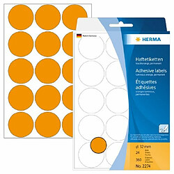 Herma 2274 Étiquettes universelles diamètre 32 mm 360 pièces Orange fluo