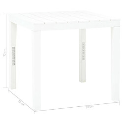 vidaXL Table de jardin avec 2 bancs Plastique Blanc pas cher