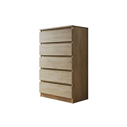 Bestmobilier Celia - Commode 5 tiroirs - Bois