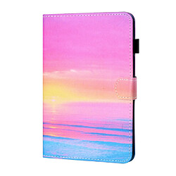 Etui en PU impression de motifs avec support lueur du coucher de soleil pour votre Samsung Galaxy Tab S6 Lite (SM-P610/615)