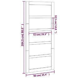 vidaXL Porte de grange 90x1,8x204,5 cm Bois massif de pin pas cher