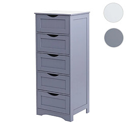 Mendler Commode HWC-B65, meuble à tiroirs, 5 tiroirs 100x40x35cm ~ gris 