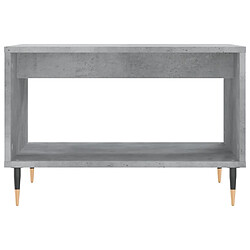 Avis vidaXL Table basse gris béton 60x50x40 cm bois d'ingénierie