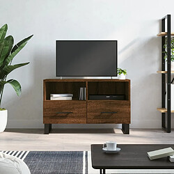 Maison Chic Meuble TV scandinave - Banc TV pour salon Chêne marron 80x36x50 cm Bois d'ingénierie -MN48038