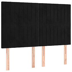 Acheter Maison Chic Tête de lit moderne à LED lumineuse pour chambre - Décoration de lit Noir 144x5x118/128 cm Velours -MN51790