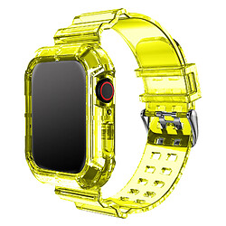 Avizar Bracelet pour Apple Watch 49mm Silicone Bumper Ajustable transparent jaune