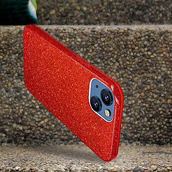 Avizar Coque iPhone 13 Paillette Amovible Silicone Semi-rigide rouge pas cher