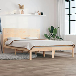 vidaXL Cadre de lit sans matelas 135x190 cm bois massif